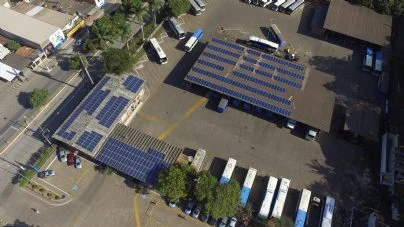 Instalação energia solar — Univale Transportes, Coronel Fabriciano / MG